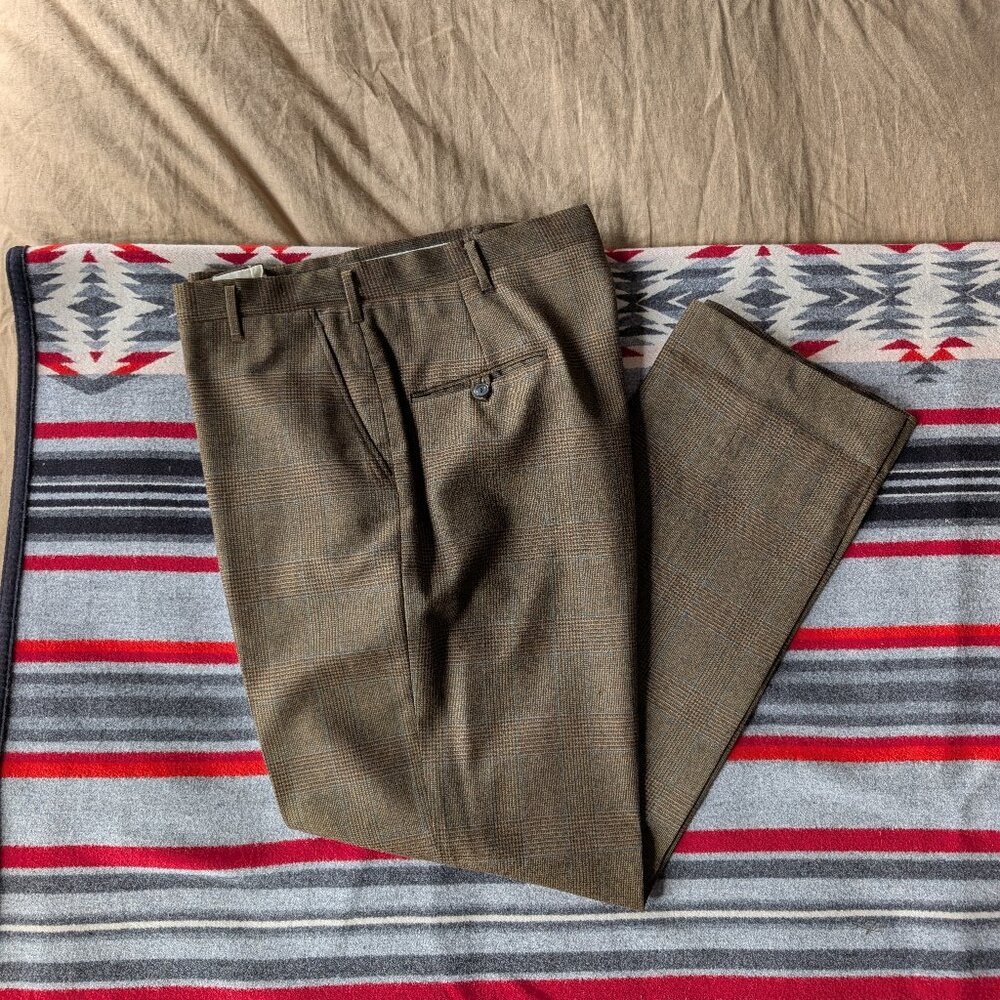 Vintage 50's Olive Brown High-Waisted Trousers